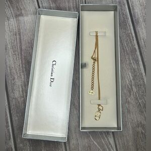 NEW DIOR CD Logo Necklace Gold NIB